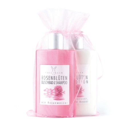 Rosenblüte Duschbad & Shampoo und Bodylotion im Organzabeutel 2x200ml